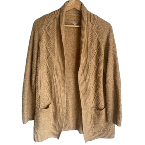 Kismet Open Front Cozy Beige Cardigan Size S - Picture 1 of 6